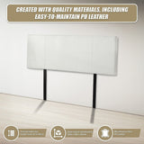 PU Leather Double Bed Headboard Bedhead - White