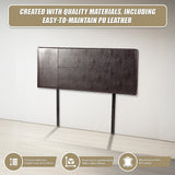 PU Leather Queen Bed Headboard Bedhead - Brown