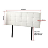 PU Leather Queen Bed Deluxe Headboard Bedhead - White