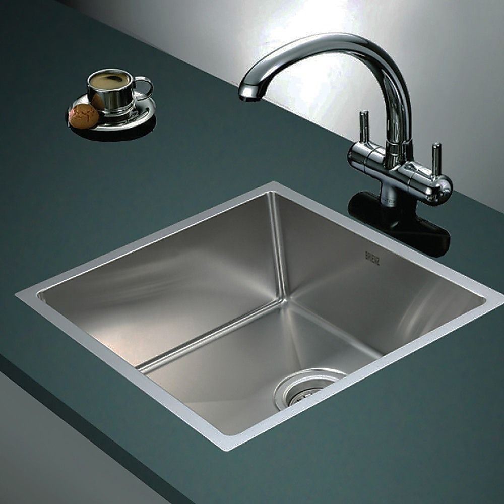 490x440mm Handmade 1.2mm Stainless Steel Undermount Topmount Kitchen Laundry Sink with Waste