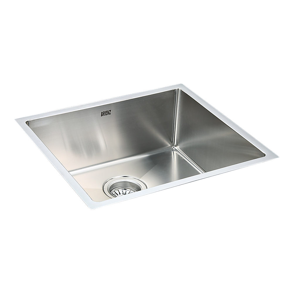 490x440mm Handmade 1.2mm Stainless Steel Undermount Topmount Kitchen Laundry Sink with Waste