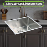 490x440mm Handmade 1.2mm Stainless Steel Undermount Topmount Kitchen Laundry Sink with Waste