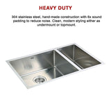 715x440mm Handmade Stainless Steel Undermount / Topmount Kitchen Sink with Waste