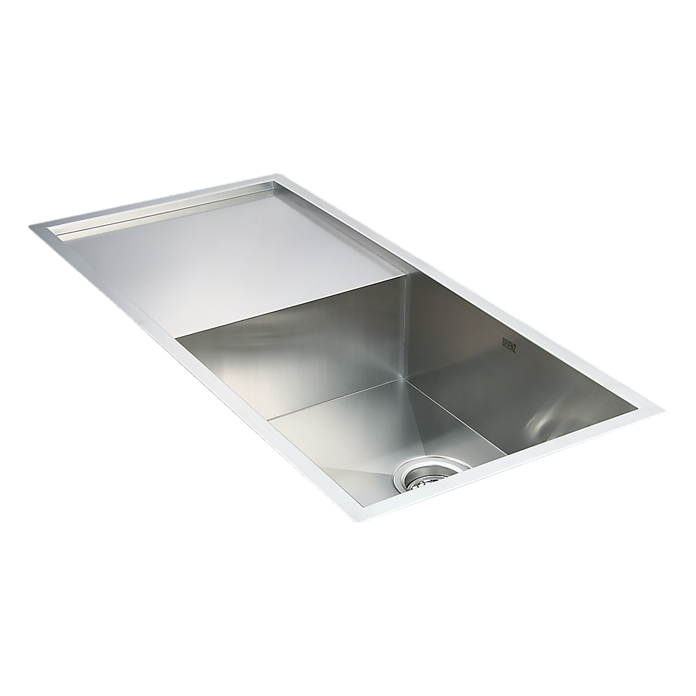 960x450mm Handmade 1.2mm Stainless Steel Undermount Topmount Kitchen Sink with Waste