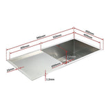 960x450mm Handmade 1.2mm Stainless Steel Undermount Topmount Kitchen Sink with Waste