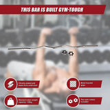 Heavy Duty EZ Curl Barbell – Weightlifting Bar with Spinlock Collars for Gym Training