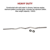 Heavy Duty EZ Curl Barbell – Weightlifting Bar with Spinlock Collars for Gym Training