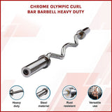 120cm Chrome Olympic EZ Curl Bar – Weightlifting Barbell for Home Gym Training