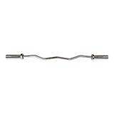 120cm Chrome Olympic EZ Curl Bar – Weightlifting Barbell for Home Gym Training