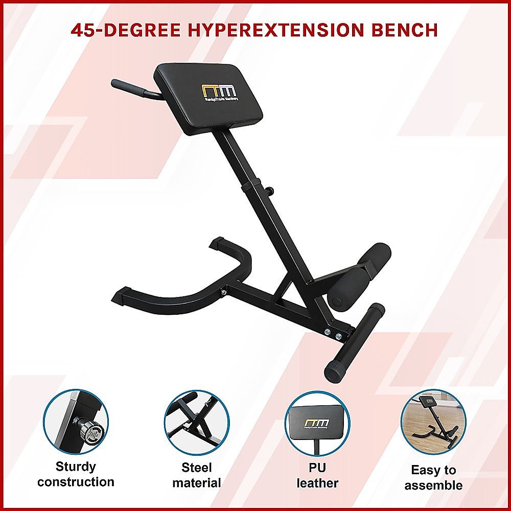 45 Degree Hyperextension Bench for Abdominal and Lower Back Strength Training Exercise