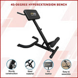 45 Degree Hyperextension Bench for Abdominal and Lower Back Strength Training Exercise