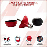 Adjustable 32KG Kettlebell Weight Set Home Gym