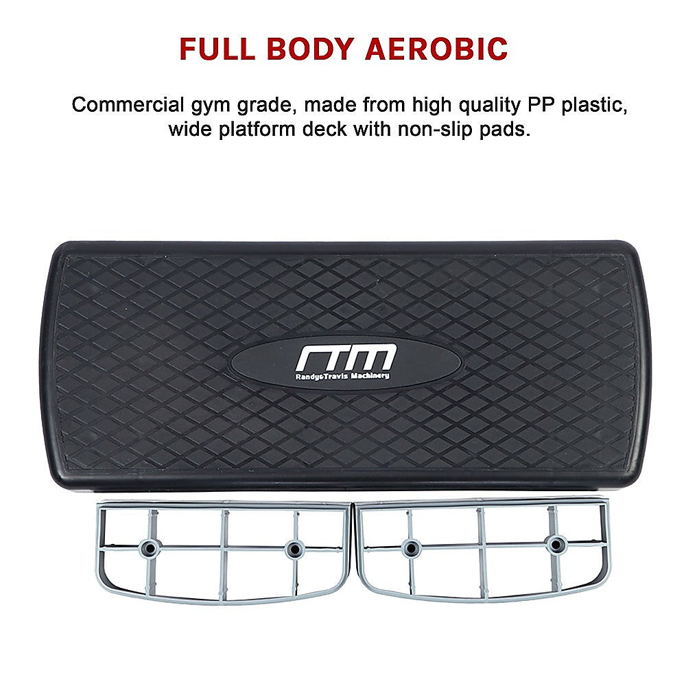 Aerobic Exercise 2-Block Bench Step – Adjustable Fitness Workout Stepper