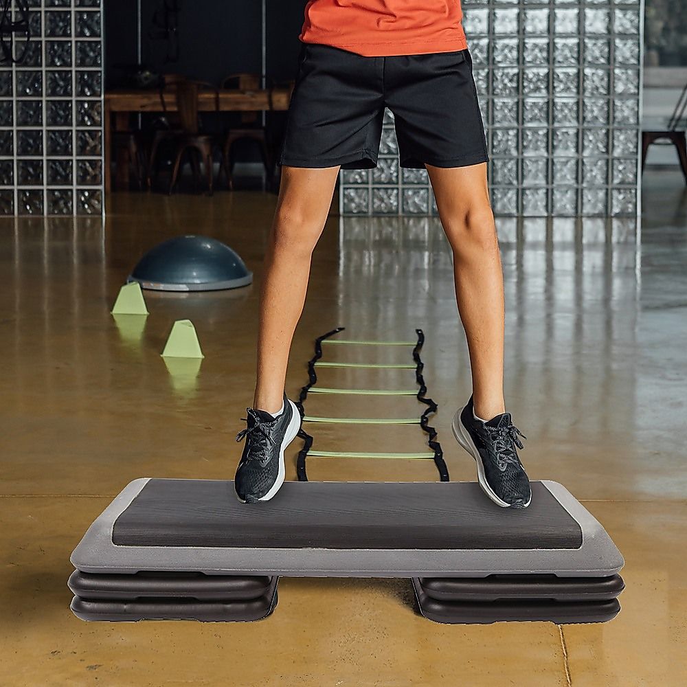 Aerobic Workout 4 Block Adjustable Step Platform for Home Gym Fitness Training Exercise