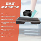 Aerobic Workout 4 Block Adjustable Step Platform for Home Gym Fitness Training Exercise