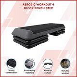 Aerobic Workout 4 Block Adjustable Step Platform for Home Gym Fitness Training Exercise