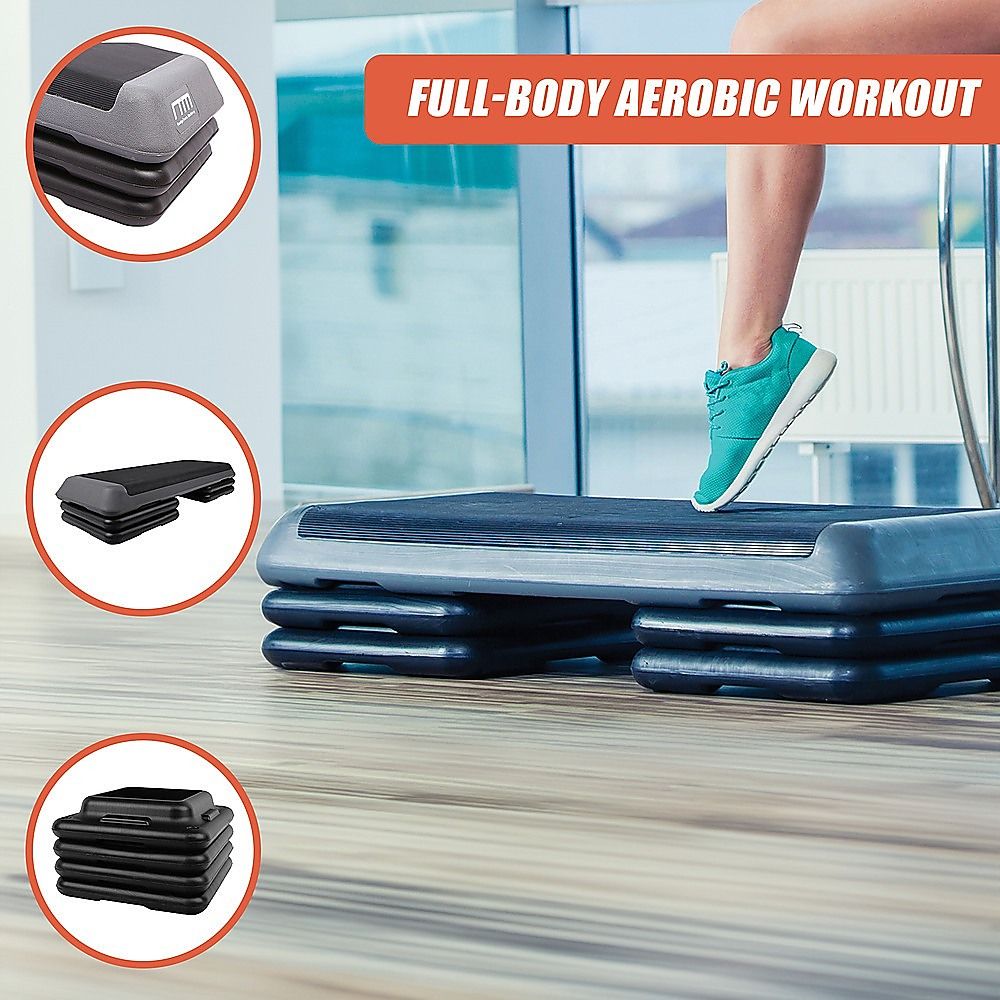 Aerobic Workout 4 Block Adjustable Step Platform for Home Gym Fitness Training Exercise