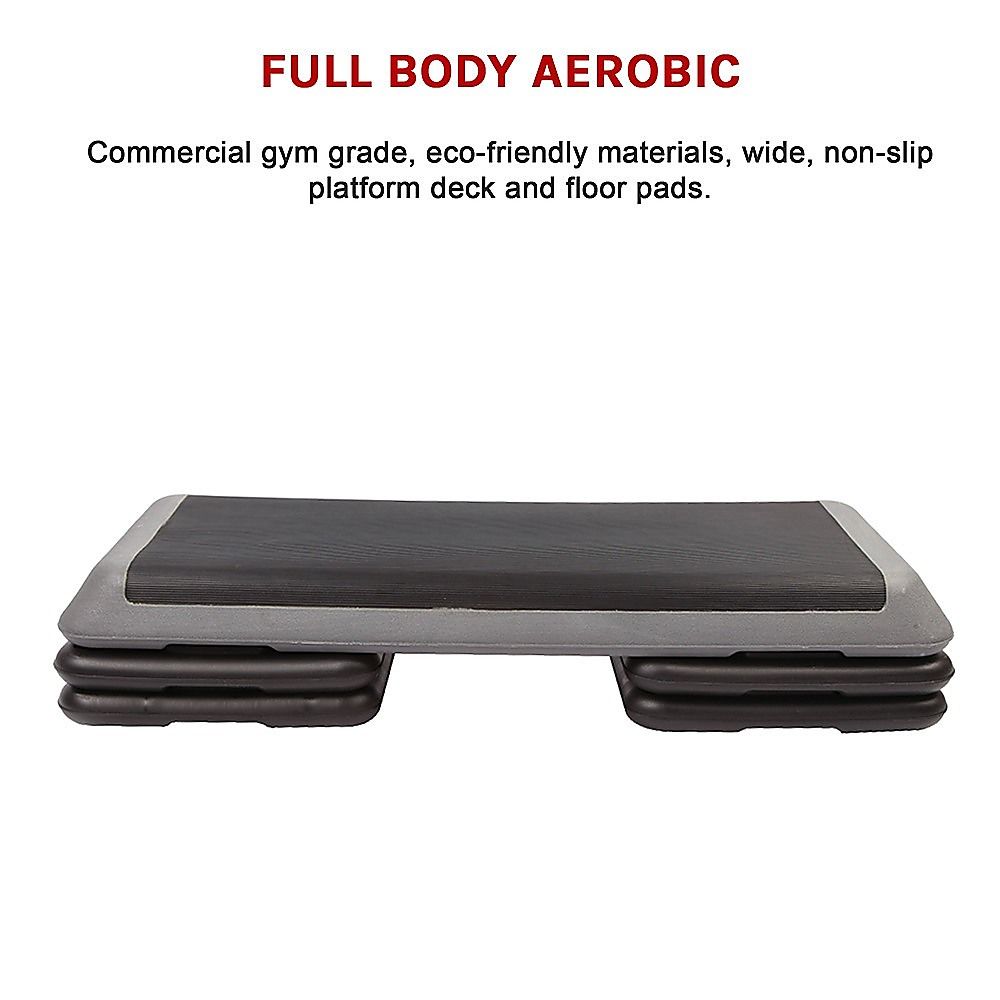 Aerobic Workout 4 Block Adjustable Step Platform for Home Gym Fitness Training Exercise
