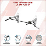 Wall Mounted Chin Up Pull Up Bar – Heavy Duty Home Gym Strength Training