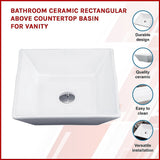 Bathroom Ceramic Rectangular Above Countertop Basin for Vanity