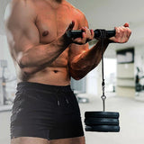 Forearm Wrist Grip Strength Roller Exercise Bar Home Gym Training