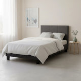 Single Linen Fabric Bed Frame Grey