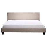 King Linen Fabric Bed Frame Beige