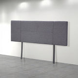 Linen Fabric Queen Bed Headboard Bedhead - Grey