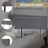 Linen Fabric Queen Bed Headboard Bedhead - Grey