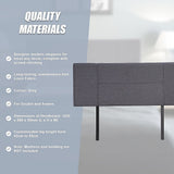 Linen Fabric Double Bed Headboard Bedhead - Grey