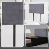 Linen Fabric Single Bed Headboard Bedhead - Grey