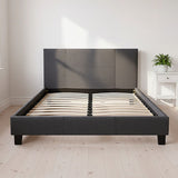 Double Linen Fabric Bed Frame Grey