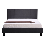 Double Linen Fabric Bed Frame Grey