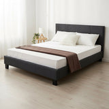 Queen Linen Fabric Bed Frame Grey