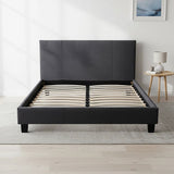 Queen Linen Fabric Bed Frame Grey