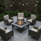 18" Square Metal Fire Pit Outdoor Heater