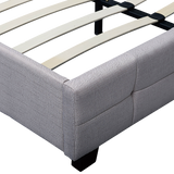 Linen Fabric Queen Deluxe Bed Frame Beige