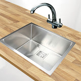 550x455mm Handmade 1.5mm Stainless Steel Kitchen Sink with Waste and Grid