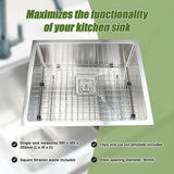 550x455mm Handmade 1.5mm Stainless Steel Kitchen Sink with Waste and Grid