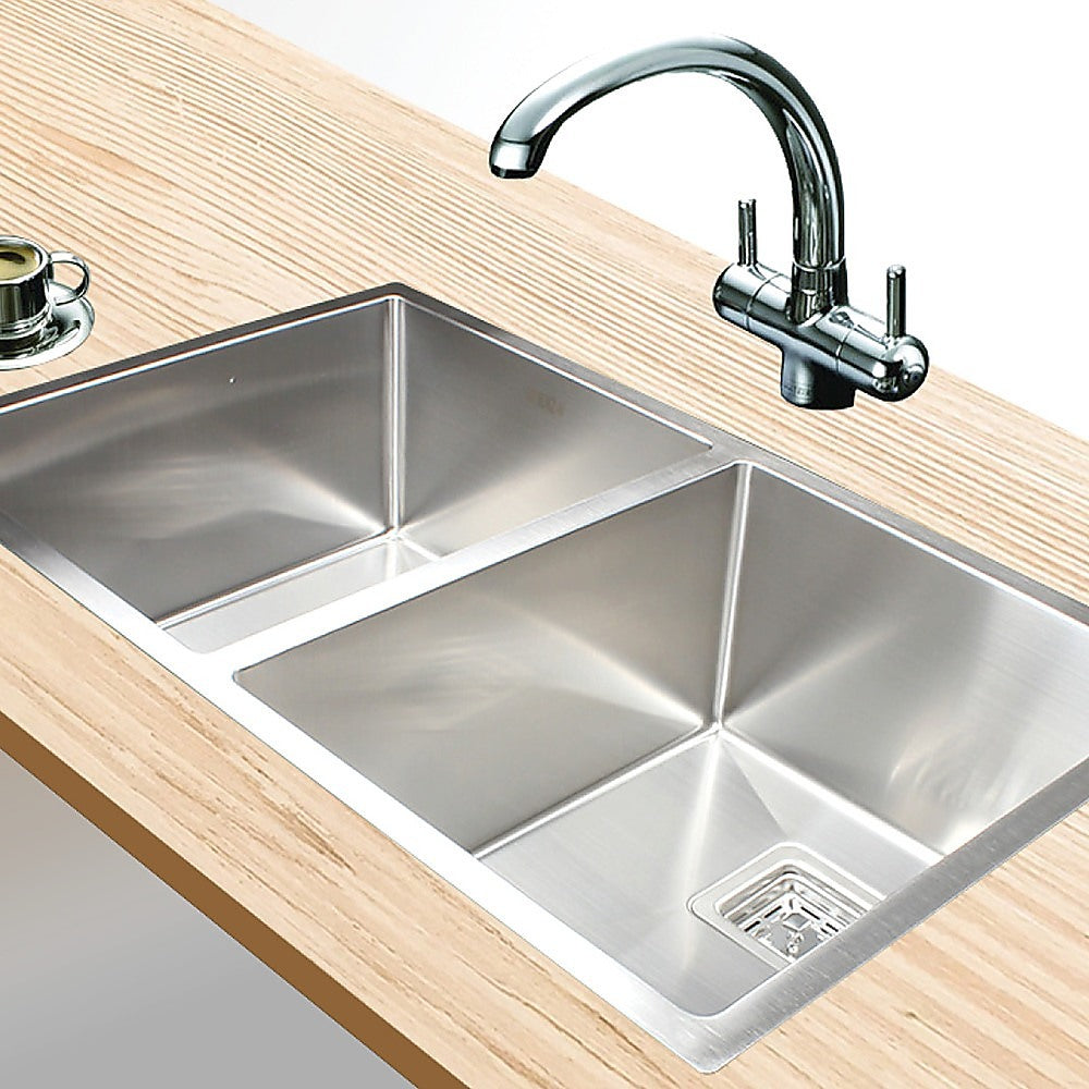 835x505mm Handmade 1.5mm Stainless Steel Undermount / Topmount Kitchen Sink with Square Waste