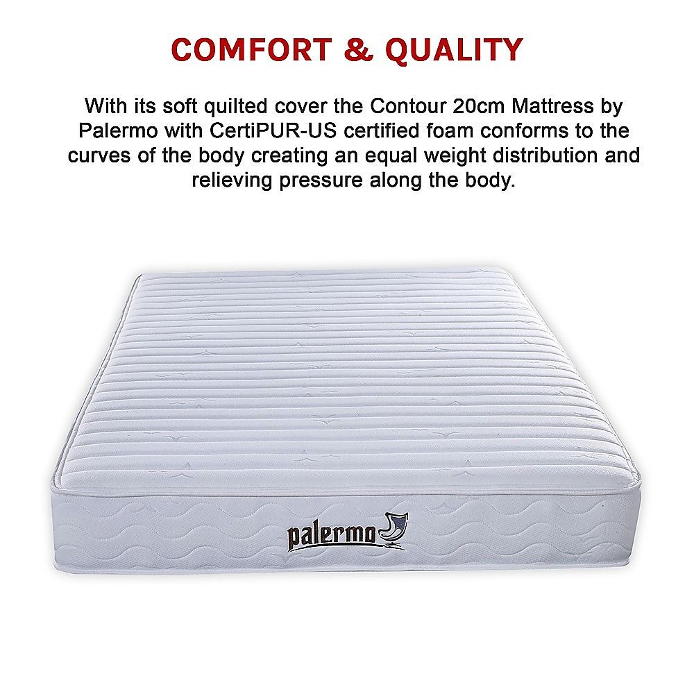 Contour Encased Coil Queen Mattress – Hybrid Support with CertiPUR-US® Certified Foam Comfort Layers