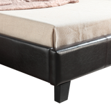 King Single PU Leather Bed Frame Brown