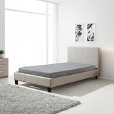 King Single Linen Fabric Bed Frame Beige