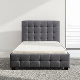 King Single Linen Fabric Deluxe Bed Frame Grey