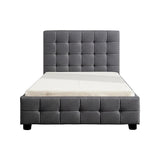 King Single Linen Fabric Deluxe Bed Frame Grey