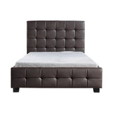 King Single PU Leather Deluxe Bed Frame Brown