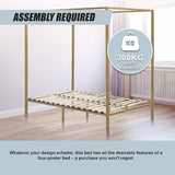 4 Four Poster Queen Bed Frame