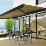 5.0m x 3.0m Retractable Folding Arm Awning Heavy Duty Full Cassette Motorised