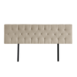 Linen Fabric King Bed Deluxe Headboard Bedhead - Beige