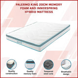 King 20cm Hybrid Mattress – Memory Foam and Innerspring Support